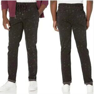 NEW Paige Men's Stretch Twill Cuffed Trouser Fraser Pant Charcoal Multi Size 32
